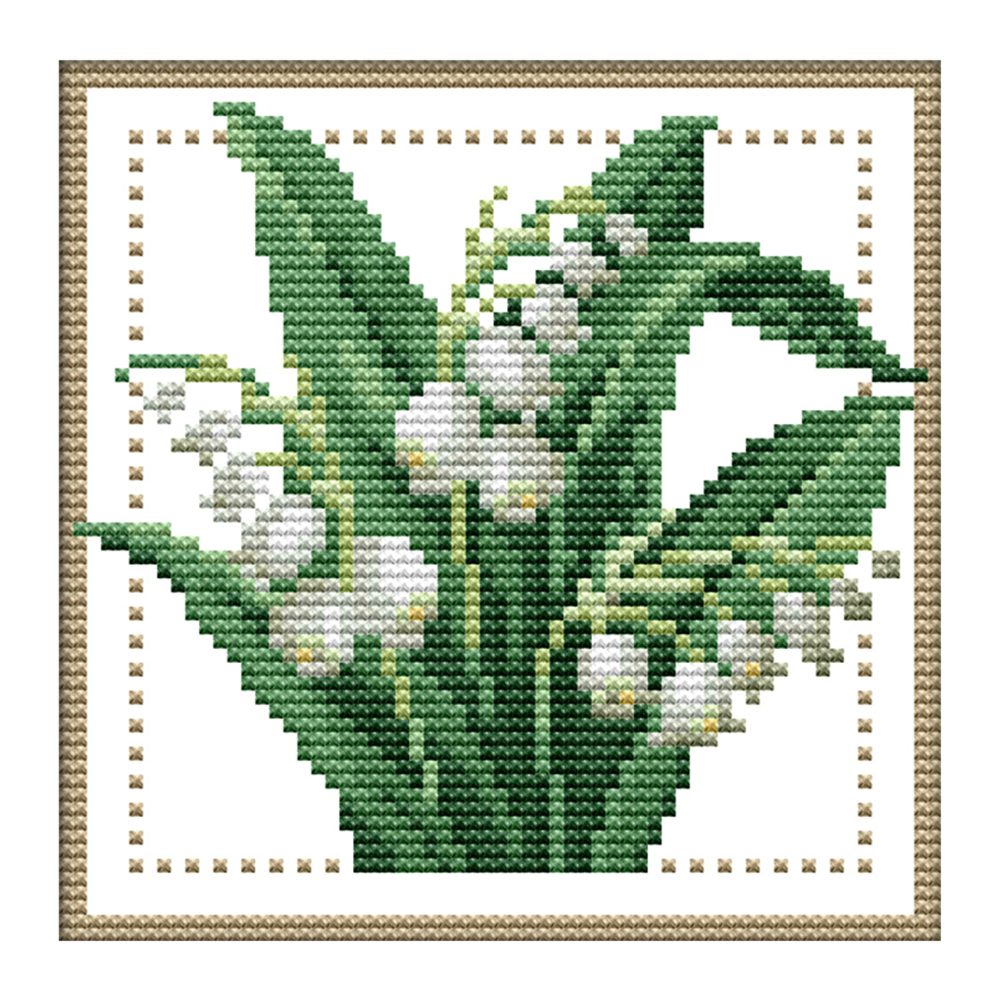 12 Months Flower May - 11CT  Stamped  Cross Stitch - 21*21CM