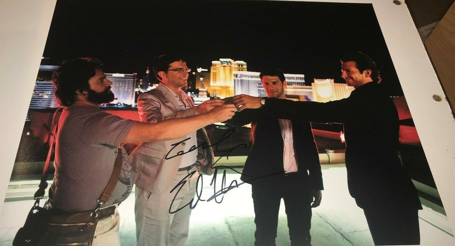 Zach Galifinakis & Ed Helms The Hangover Cast X2 Signed 11x14 Photo Poster painting COA Proof