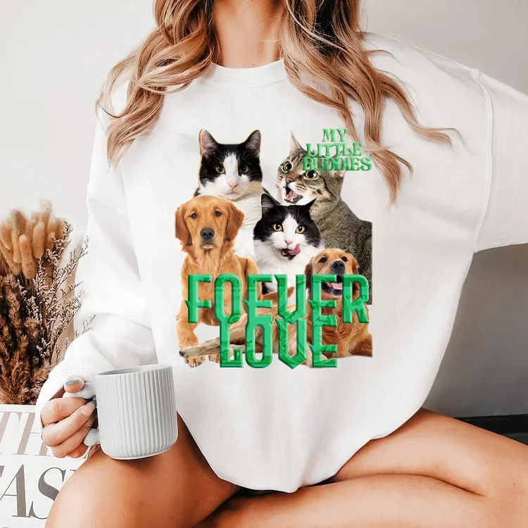 Custom Pet Photo Printing T-Shirt Sweatshirt Hoodie, Pet Lover Shirt
