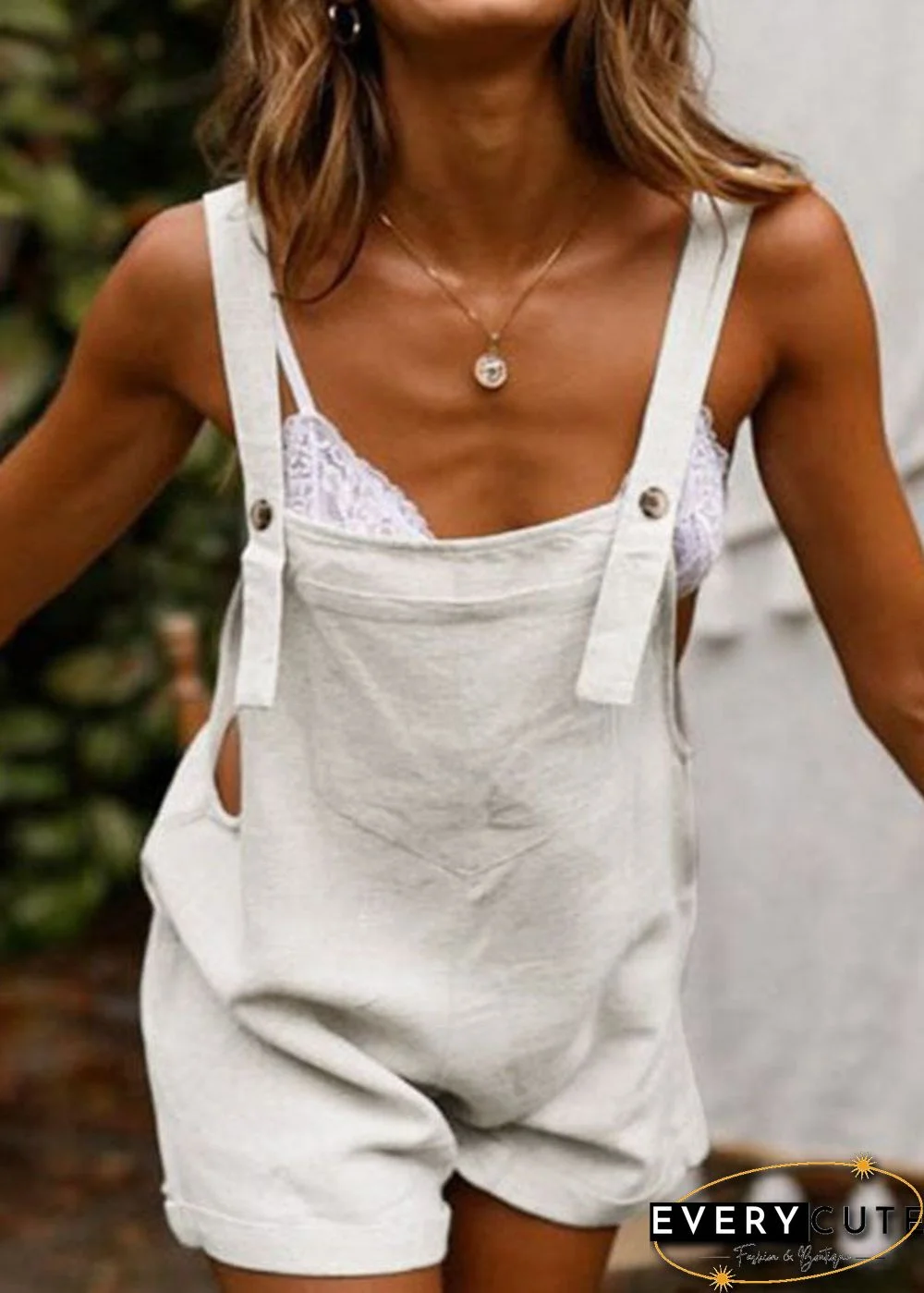 Nude Linen Jumpsuit Summer