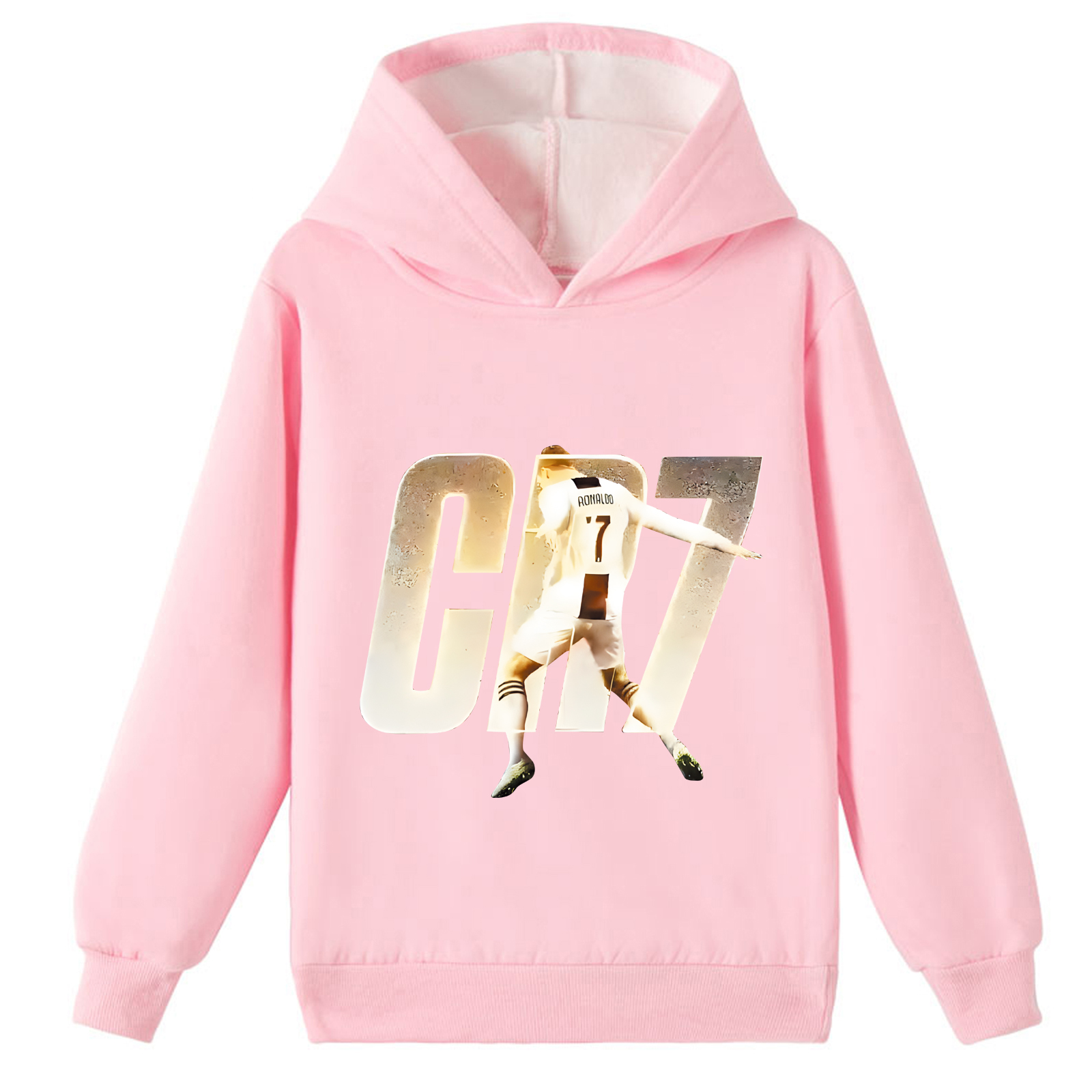 Mayoulove Cozy Cristiano Ronaldo Fleece Sweatshirt for Kids - Unisex, Stylish Sportswear, Perfect Gift for Young Fans-Mayoulove