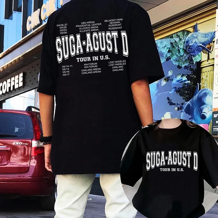 BTS SUGA Agust D World Tour in U.S. Street Style Schedule T-shirt