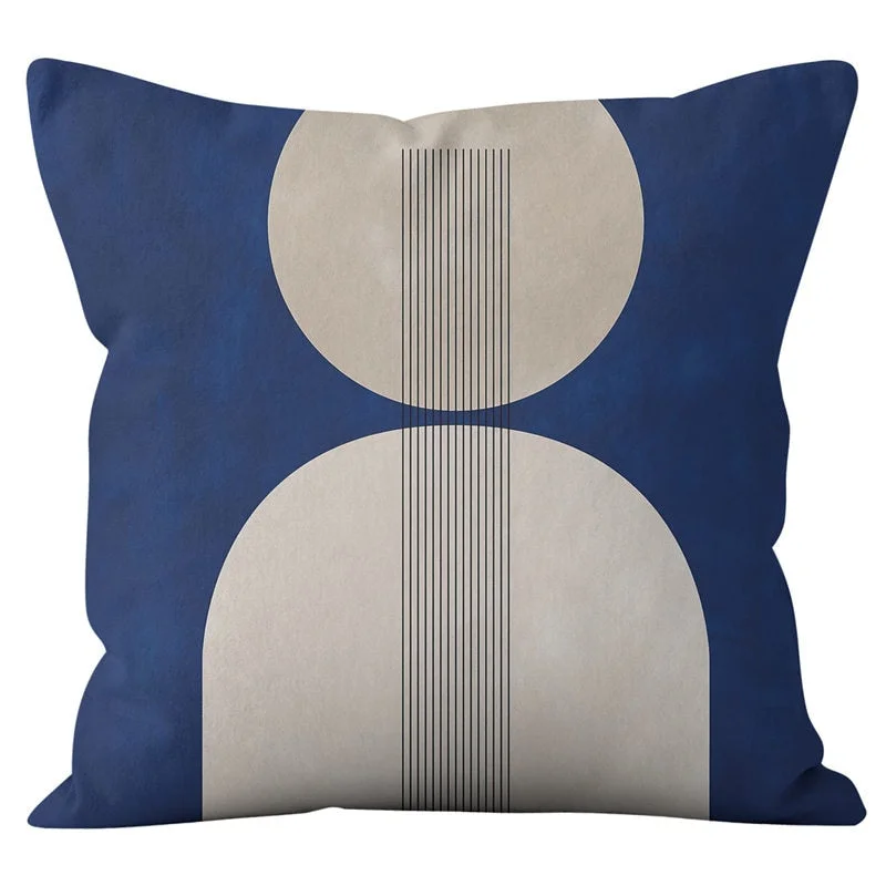 Modern Abstract Geometric Cushion Cover Short Velvet Throw Pillowcase Office Sofa Decorative Pillows Case Minimalist Home Decor