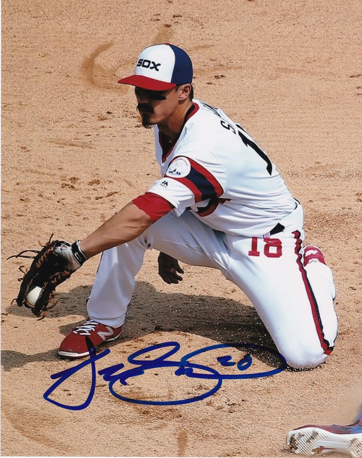 TYLER SALADINO CHICAGO WHITE SOX ACTION SIGNED 8x10