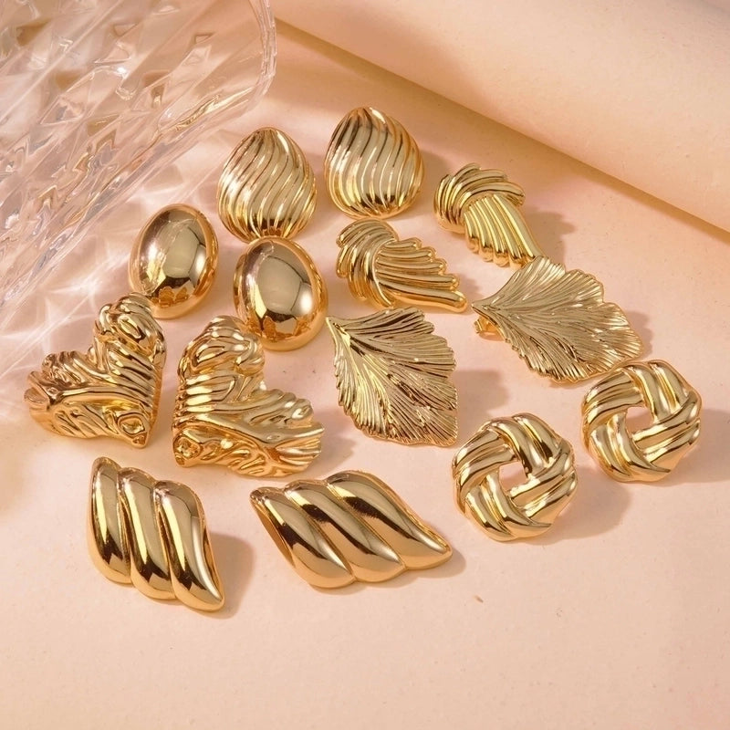 1 Pair Minimalist Commute Geometric 304 Stainless Steel Imitation Gold  Ear Studs