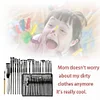 (US Local)24pcs Nylon Brush Set Acrylic Brushes Different Shape Wooden Handle Art Supplies