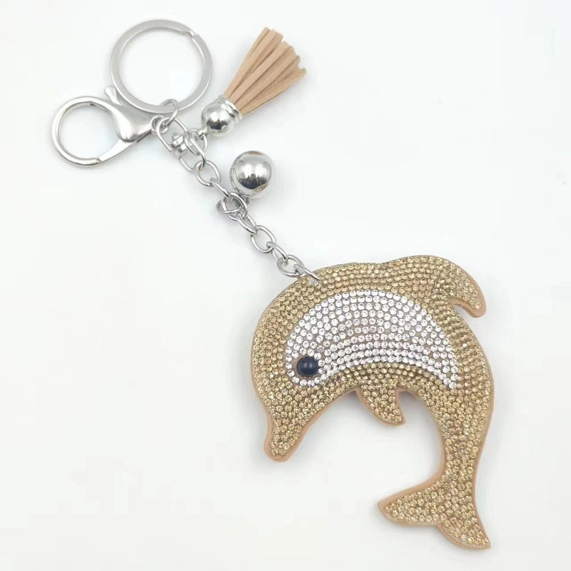 Beach Dolphin Flannel Unisex Keychain