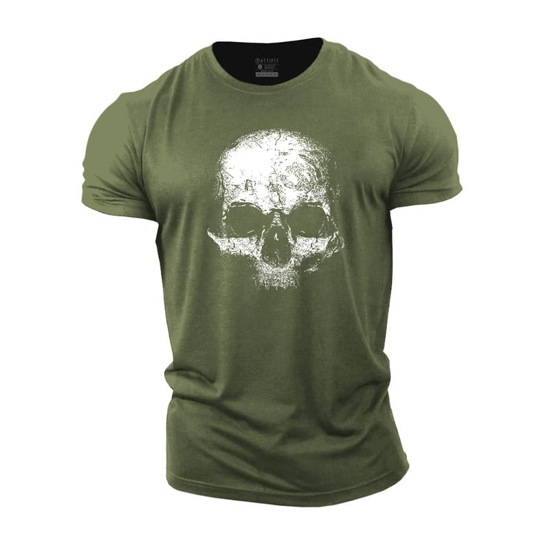 Cotton Skull Graphic Men's T-shirts tacday