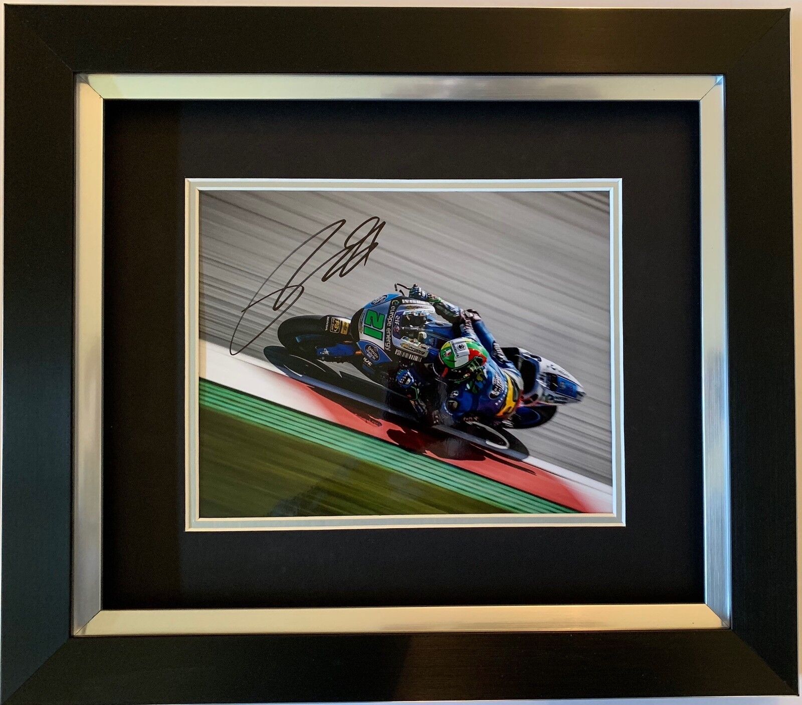 FRANCO MORBIDELLI HAND SIGNED FRAMED Photo Poster painting DISPLAY MARC VDS HONDA MOTOGP.