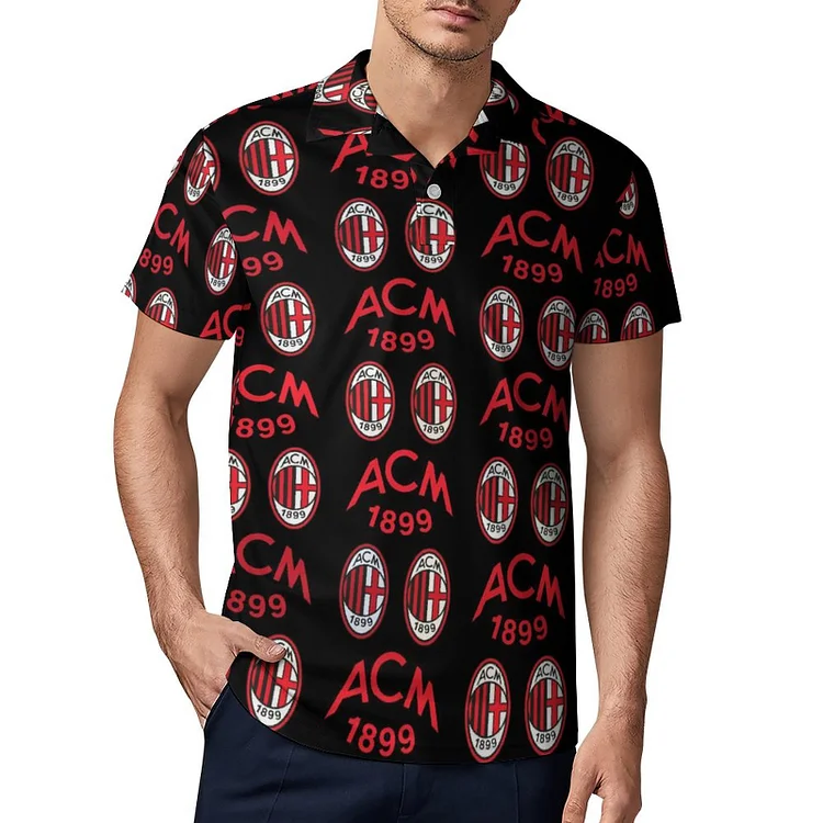 Milan AC Polo De Golf À Séchage Rapide Coupe Homme Blanc