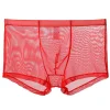 Men's sexy ultra-thin transparent mesh boxer briefs
