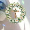 (US Local)Acrylic Special Shape Daisy Cross DIY Diamond Painting Hanging Pendants