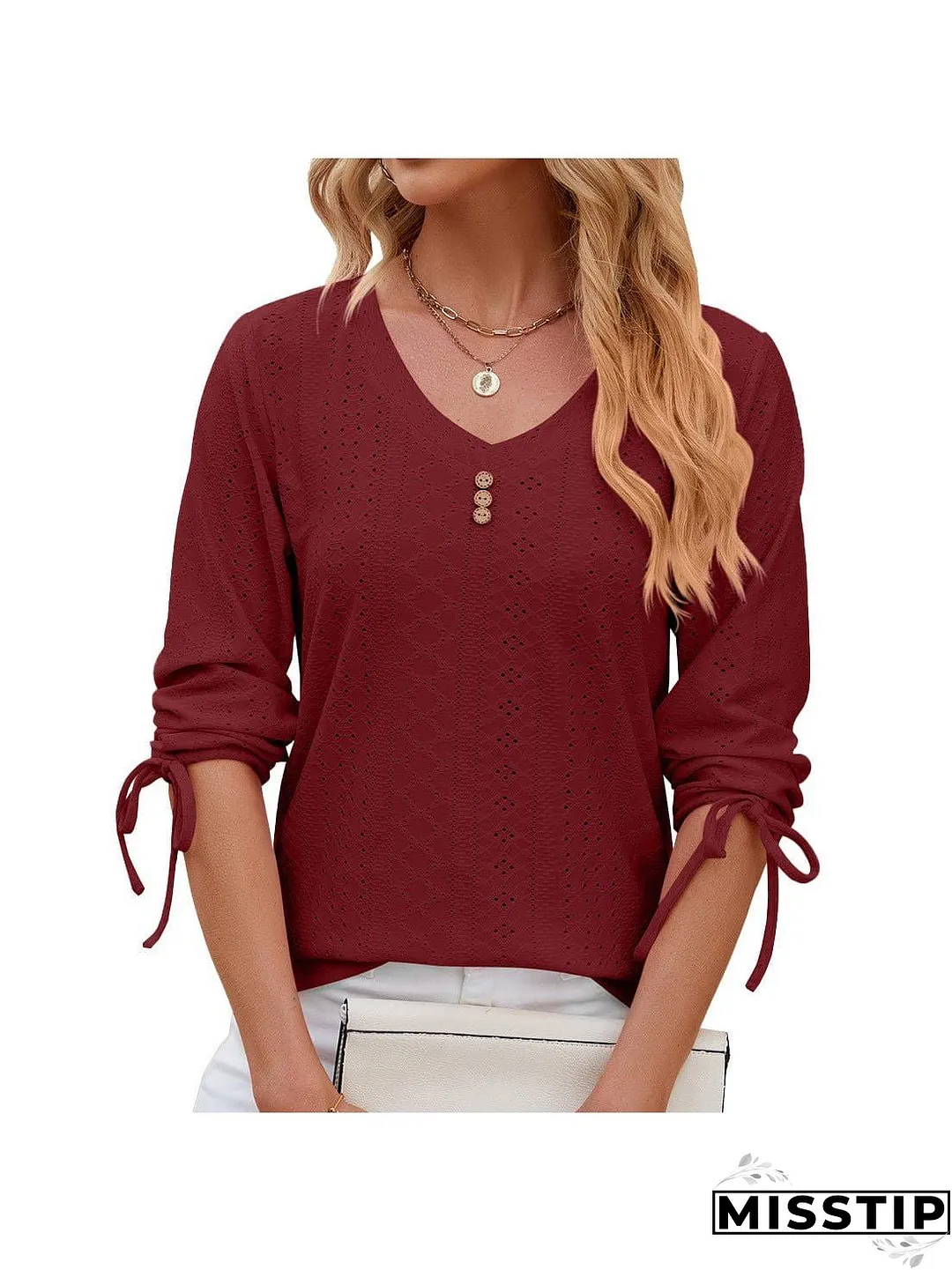Short Sleeve Mock Neck T-Shirt with Side Slits