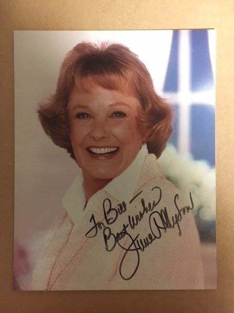 June Allyson Signed Autographed 8x10 Photo Poster painting(looking elegant!) COA