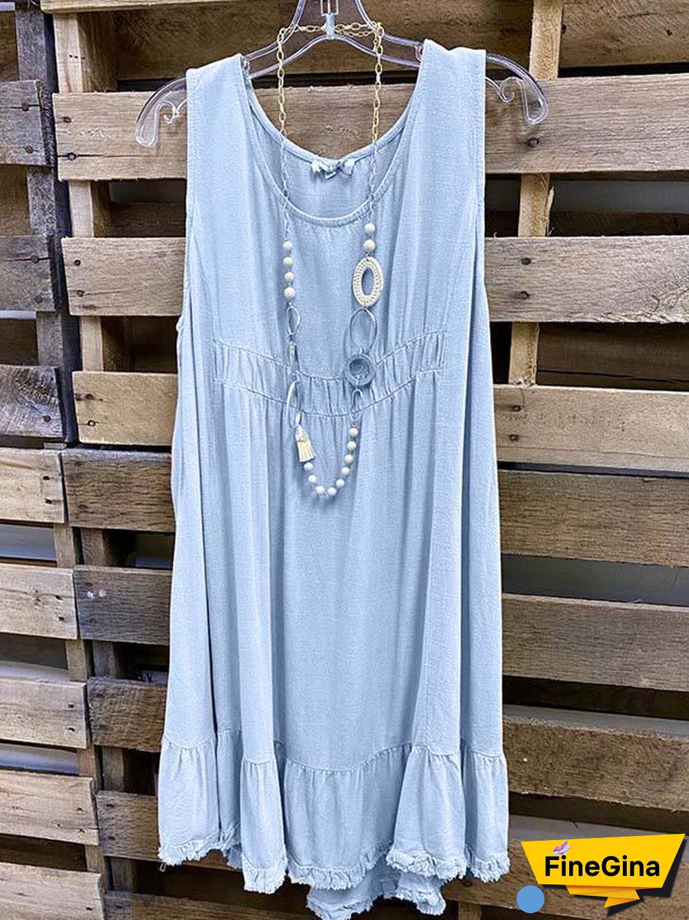 Women's Scoop Neck Sleeveless Midi Dress