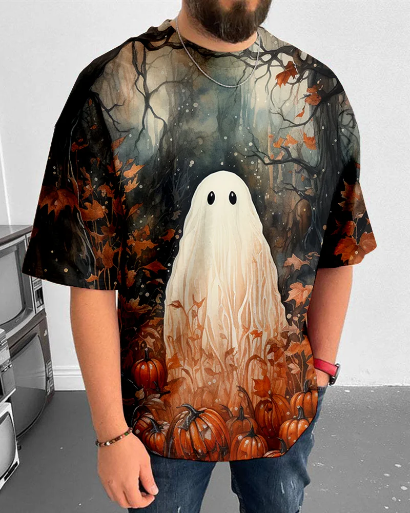 Suitmens Men's Halloween Ghost Short Sleeve T-Shirt 063