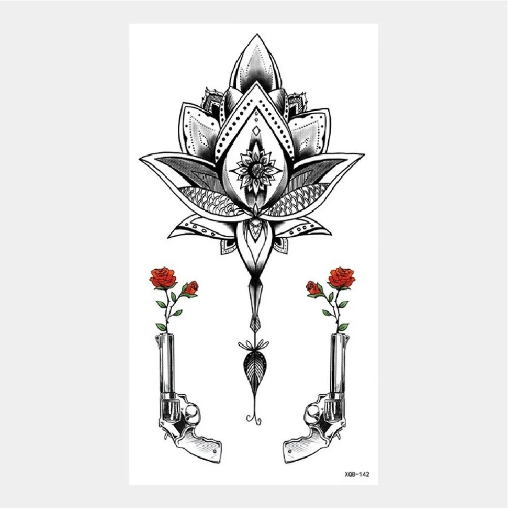 Sdrawing Tattoo Stickers Animal Tatoo Sticker Flying Dragon Wolf Head Tiger Dream Catcher Fake Tatto Body Art Makeup Stickers