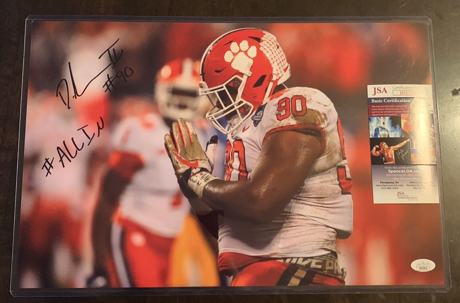 DEXTER LAWRENCE 11x17 Signed Photo Poster painting CLEMSON TIGERS FOOTBALL JSA/COA HH35826