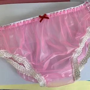 pornhint Pornhint PRETTY Sissy handmade BALLERINA pvc panties knickers waterproof plastic pink see through adult baby fetish