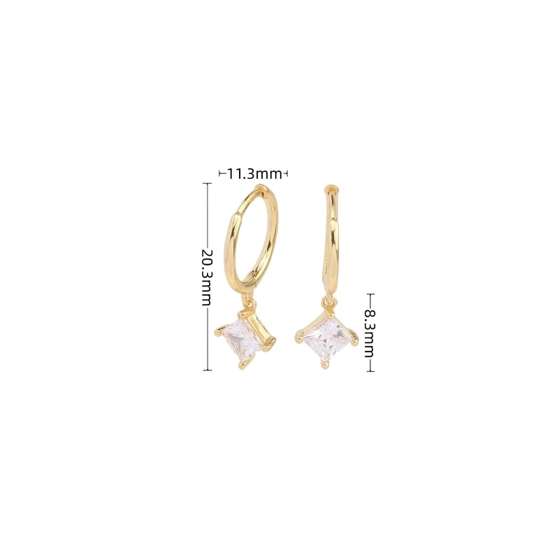 1 Pair 925 Sterling Silver Zircon Star Earrings