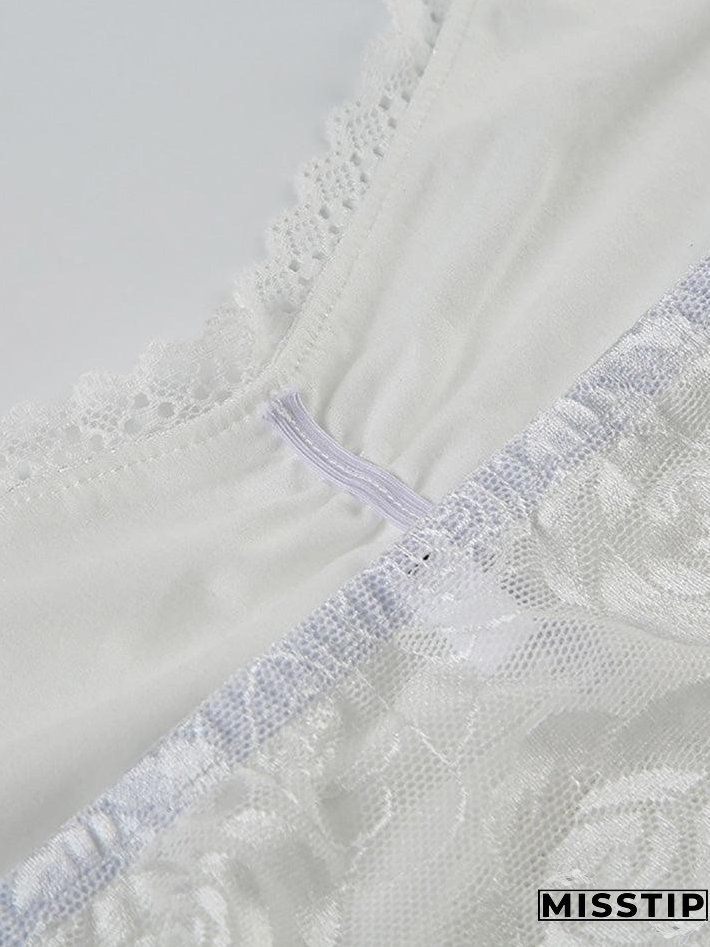 Rose Pattern Lace Cami Tank Top