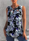 Plus Size Print Hollow Out Casual Tank Top