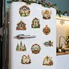 10PCS DIY Pearl Diamond Painting Christmas Fridge Magnets, Sparkling Rhinestone Refrigerator Magnet Craft Kit for Home Decor & Gifts