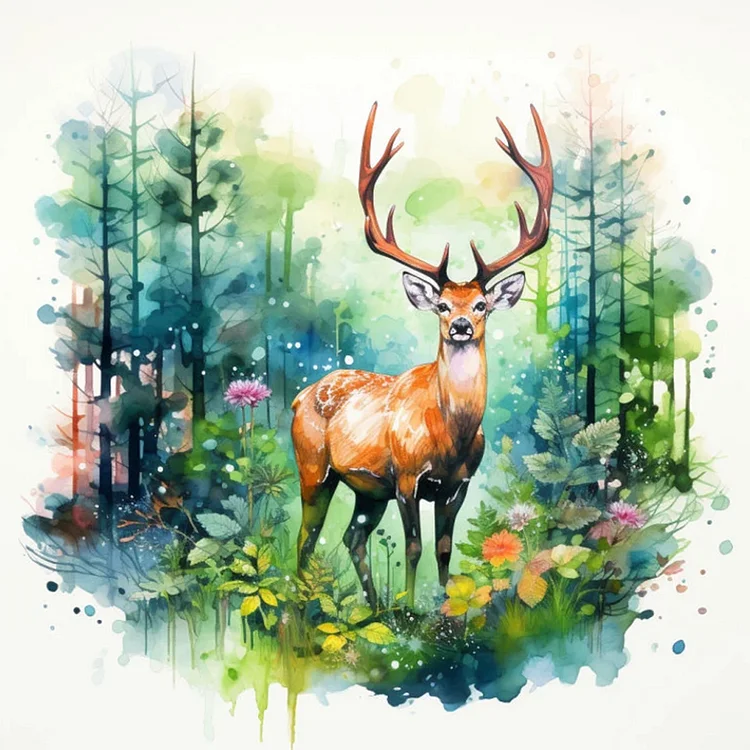 Elk 30*30CM (Canvas) Full Round Drill Diamond Painting gbfke