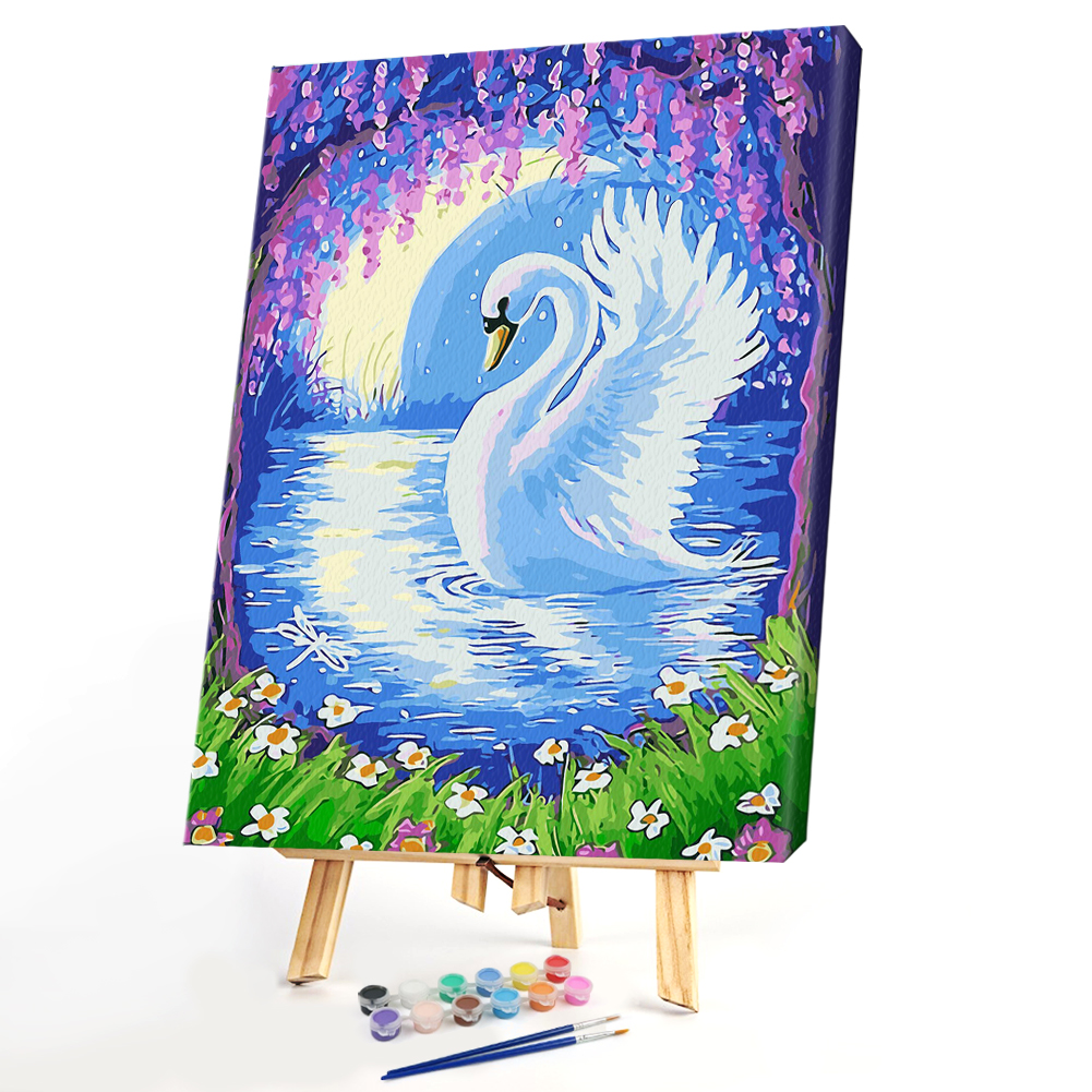 

40*50CM Paint By Numbers-Swan Lake, 501 Original