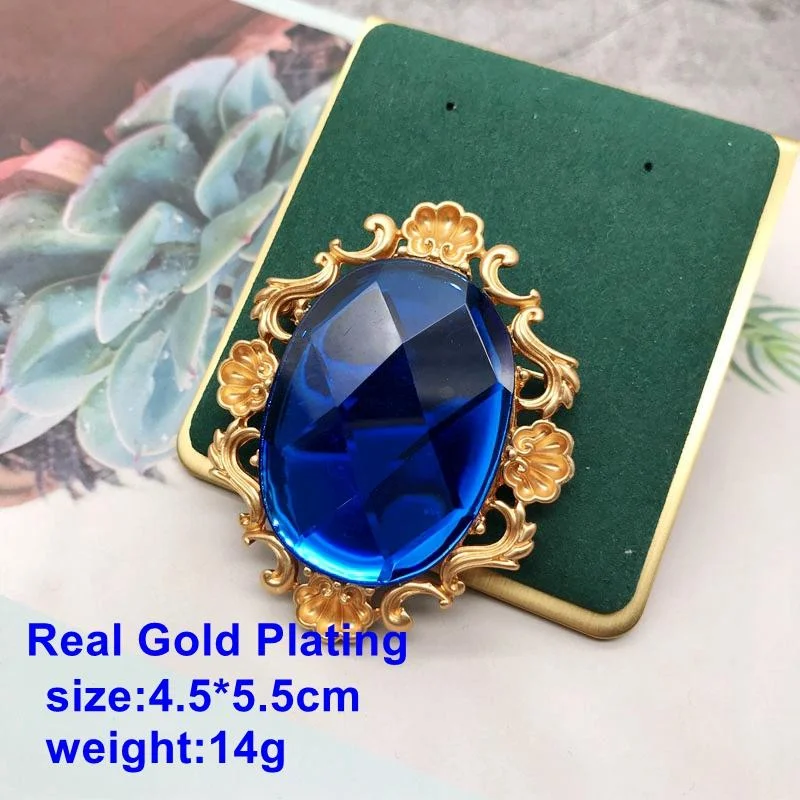 Faceted Blue Multi Strands Glass Pearls Brooch