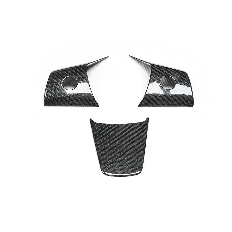 Model 3/Y Real Carbon Fiber Steering Wheel Cover (3-Pieces)