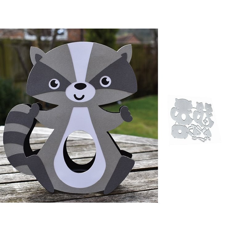 3D Raccoon Cut Dies Stencil Template For DIY Scrapbooking Embossing Paper Greeting Card Album Decor Mold Dies New Arrival