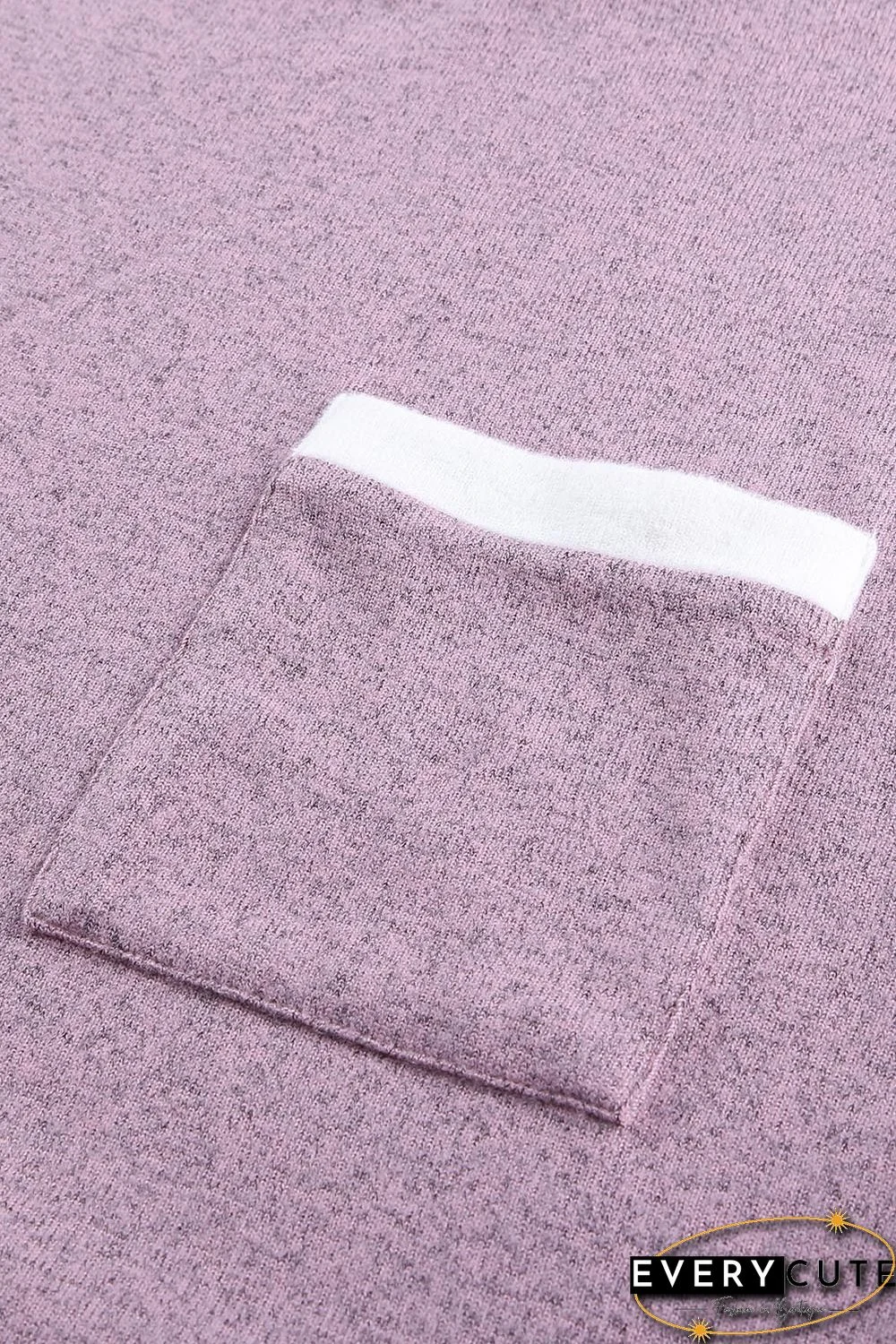 Splicing Sleeve Pink Knit Top