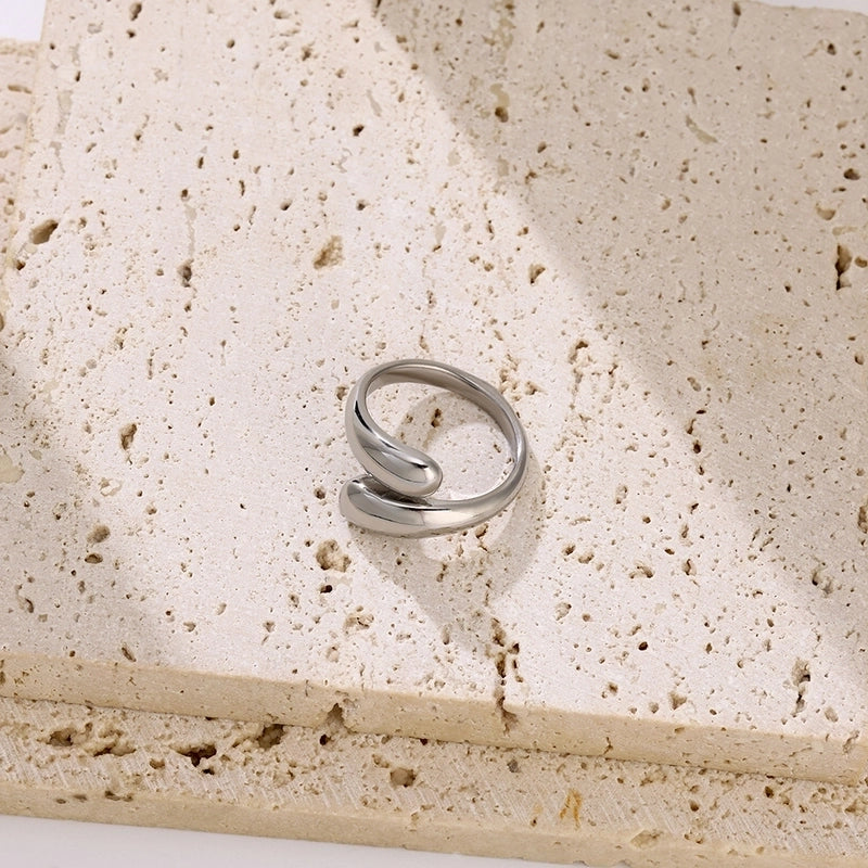 Minimalist Solid Color 304 Stainless Steel Magnet Polishing Inlay Open Rings