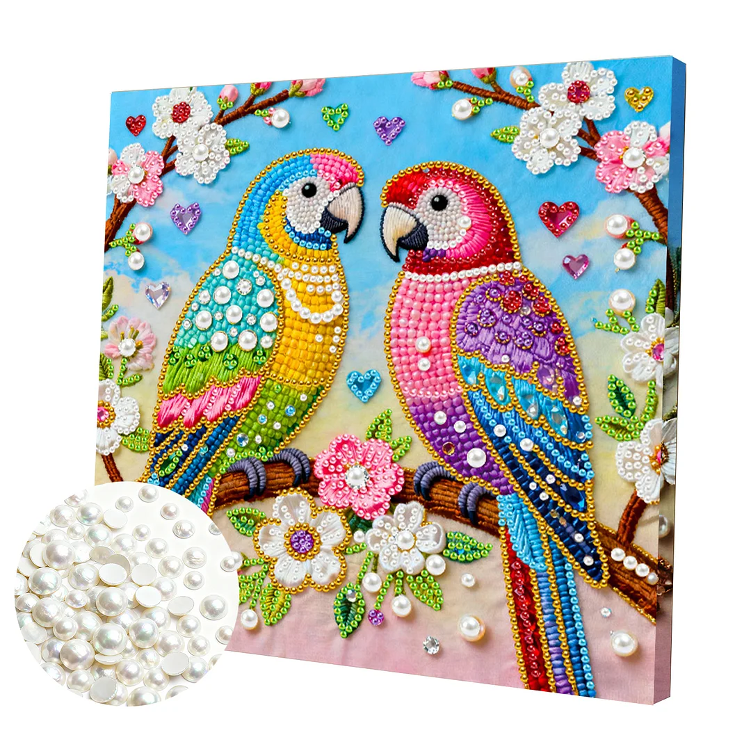 Two Birds Art Diamond Painting Kit for Adults Home Decor 25x25cm With Frame