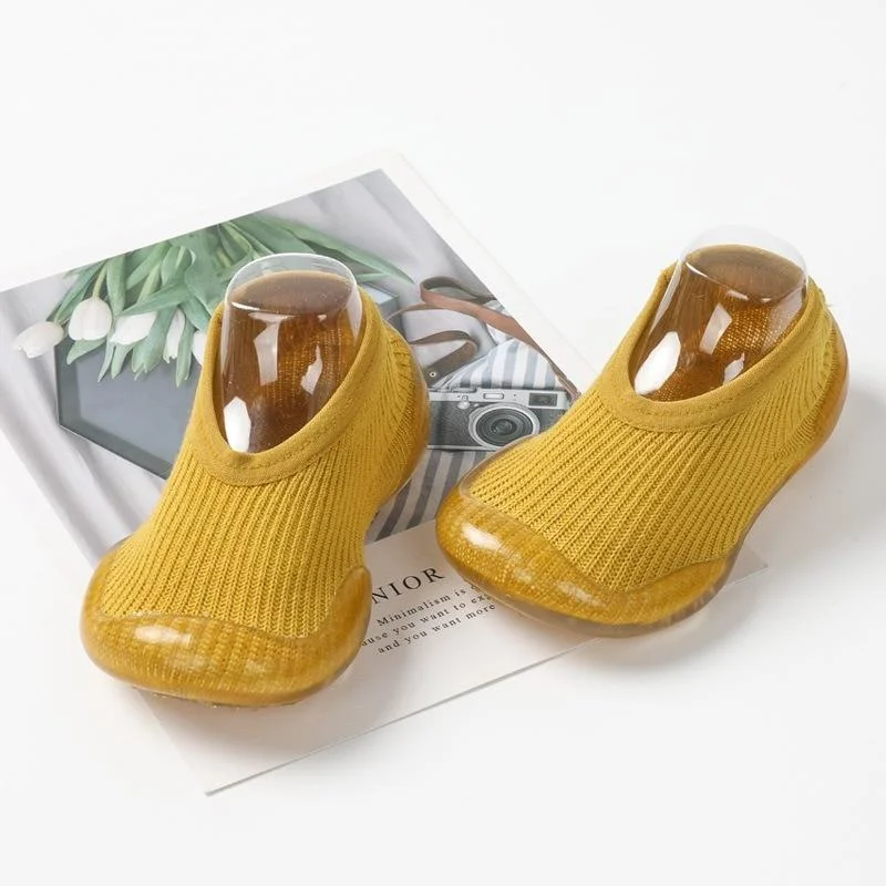 Baby Boys Girls Sock Shoes Autumn Non-slip Floor Socks Kids Soft Rubber Sole Toddler Shoes Socks Baby Socks with Rubber Soles