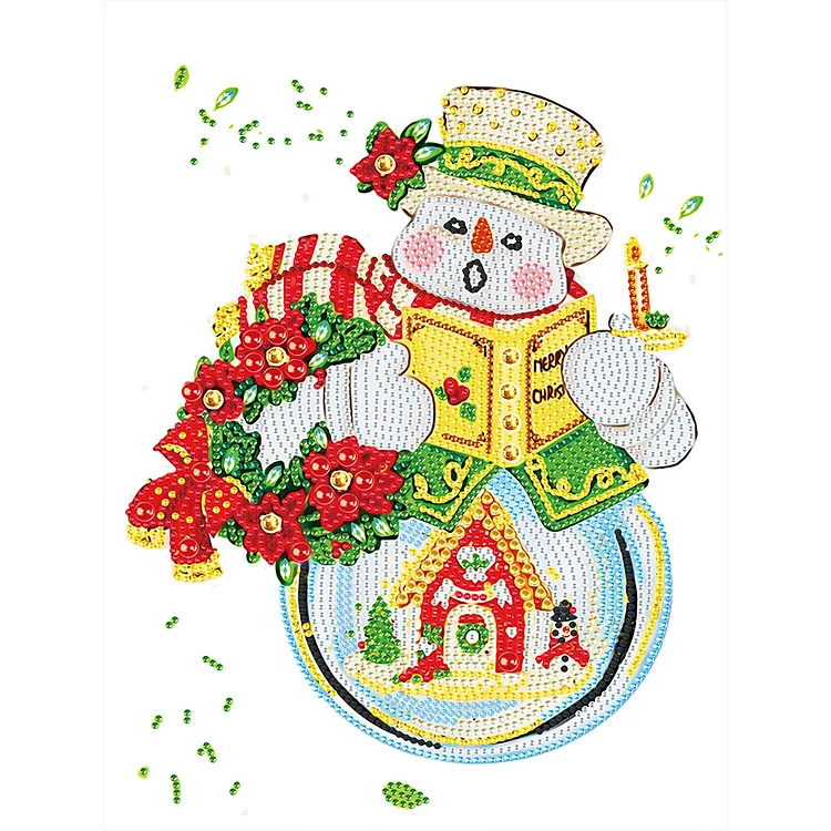 Poetry Snowman·Little Green 30*40CM(Canvas) Special Drill Diamond Painting gbfke