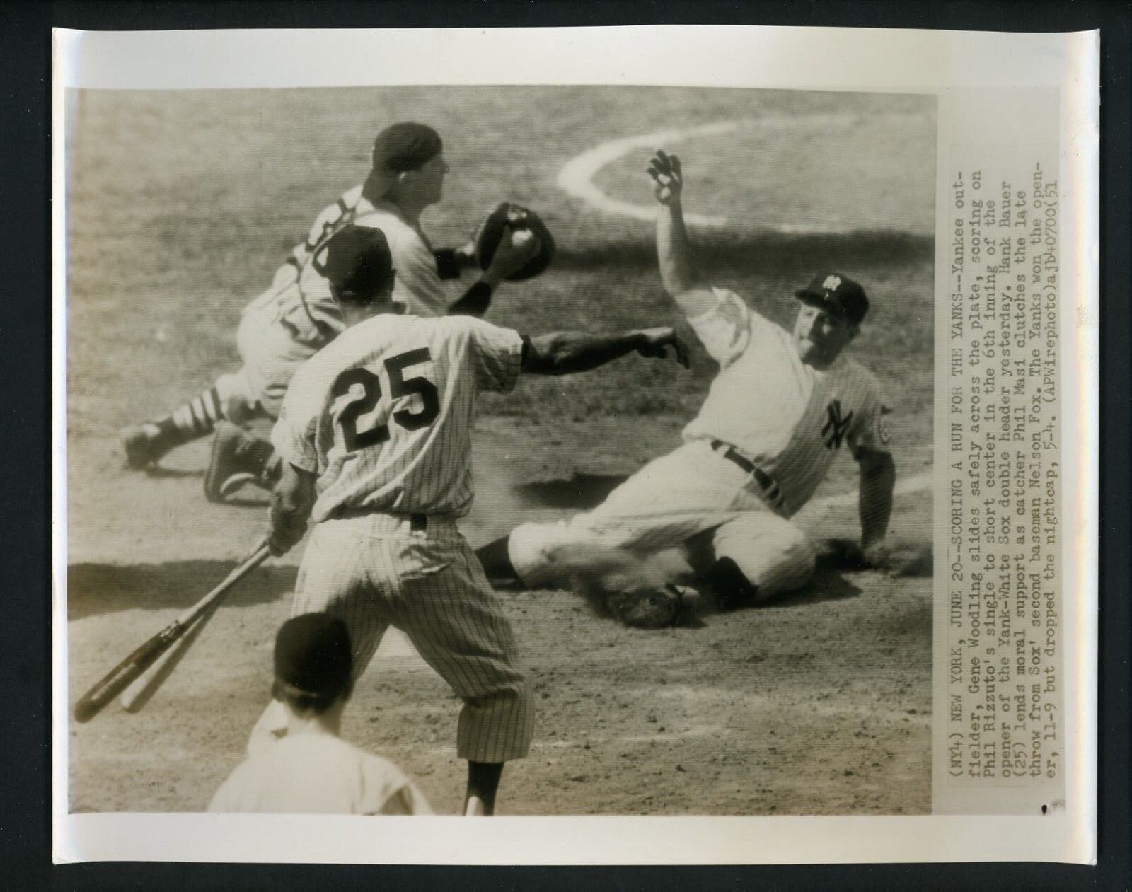 Gene Woodling Hank Bauer Phil Masi Press Photo Poster painting New York Yankees White Sox