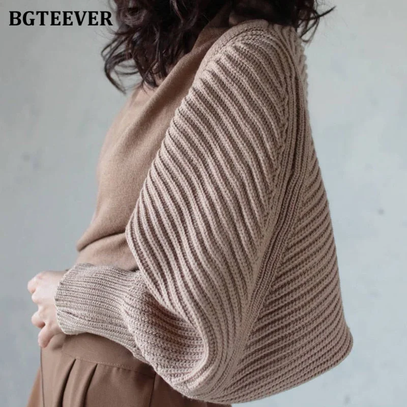 BGTEEVER Stylish Chic Asymmetrical Open Stitch Sweaters for Women 2020 Autumn Winter Full Sleeve Loose Female Knitted Cardigans