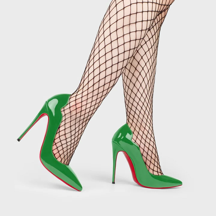 4.72" Women's Classic Pointed Toe Red Bottom High Heels for Party Wedding Pumps-MERUMOTE