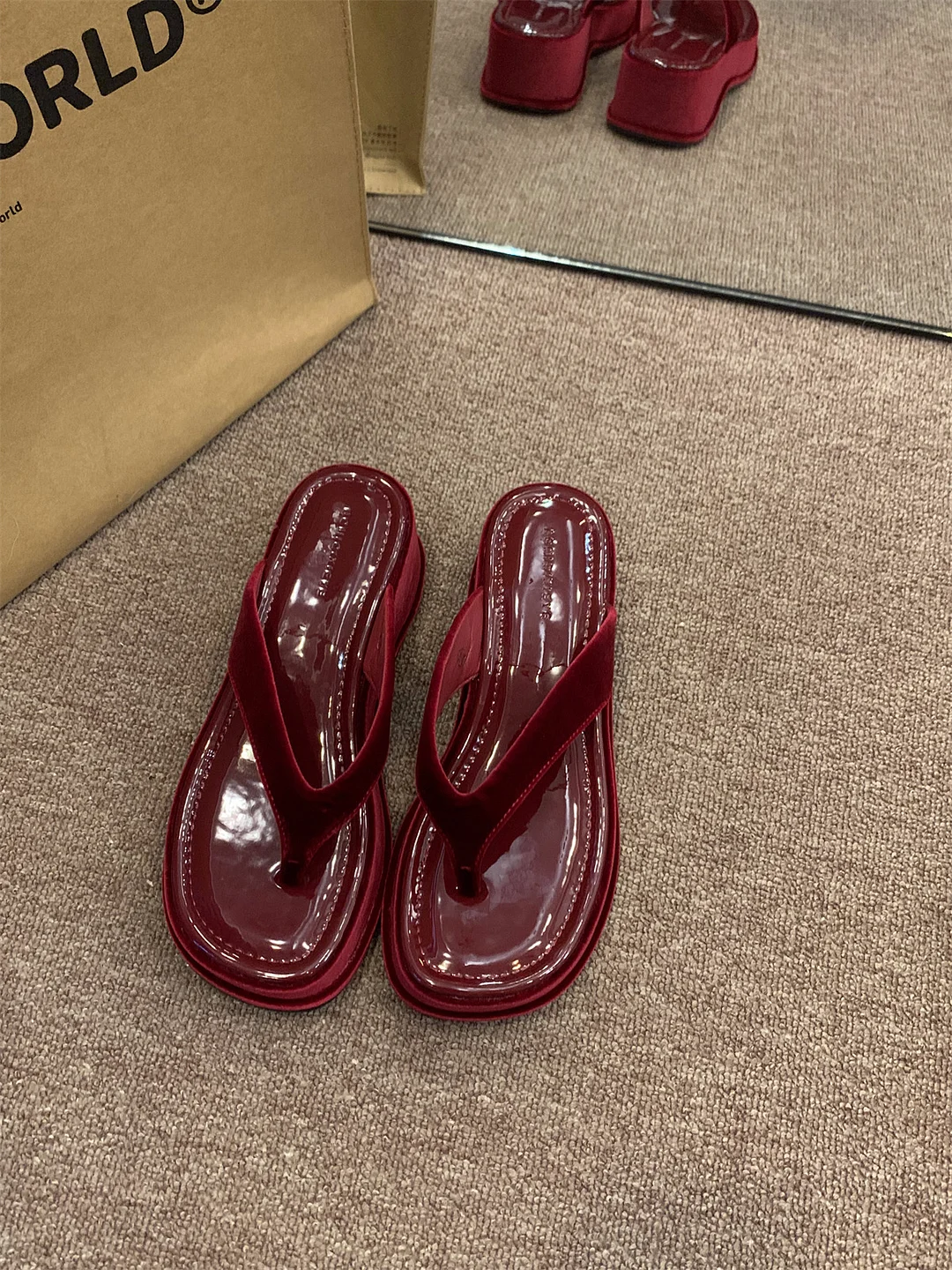 Churchf Churchf Clip Foot Flip-Flops Women's Shoes Wear 2024 New Summer Fashion Increased French Sandals