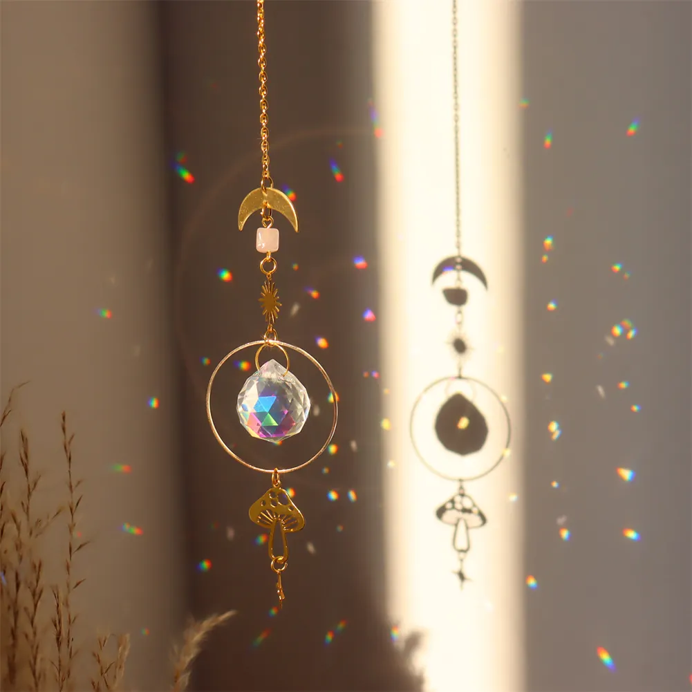 Crystal Wind Chime Prism Catchers Hanging Ornament Home Garden Decorations