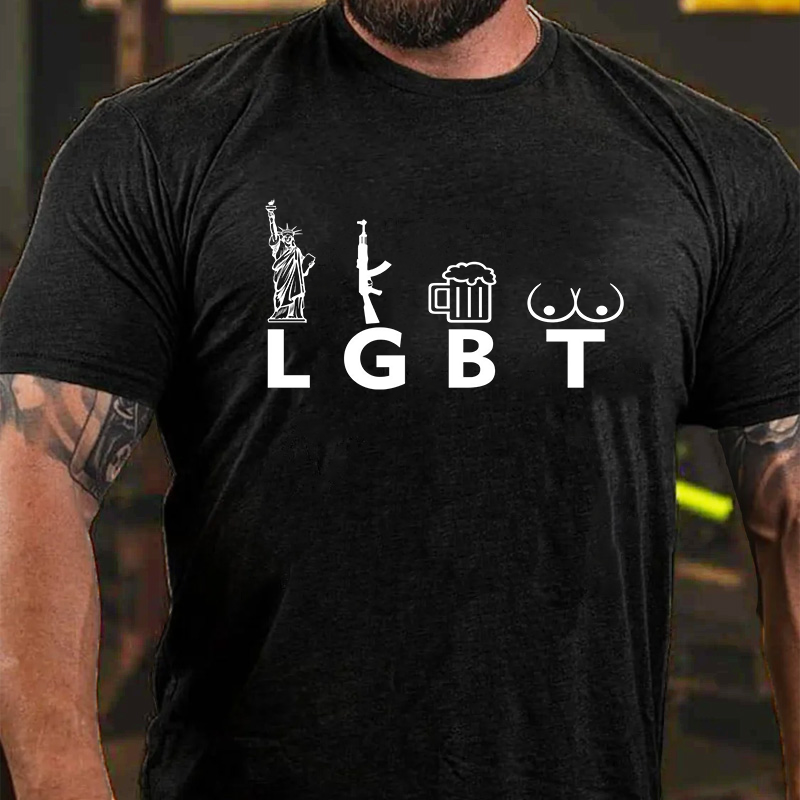LGTB Lady Liberty Guns Beer Tits Funny T-Shirt ctolen