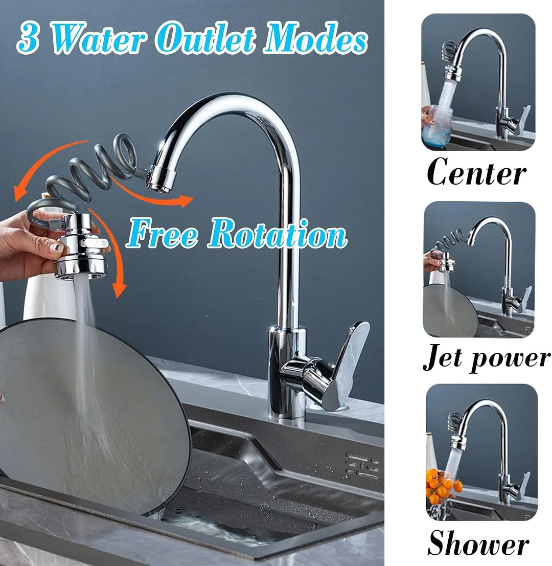 Metal magnetic pull-out three-speed multi-function nozzle