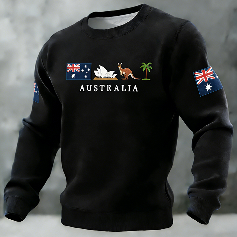 Australian Print Pattern Men's Casual Sweatshirt artswardrobe