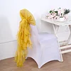 1 Set Mustard Yellow Chiffon Hoods With Ruffles Willow Chair Sashes