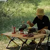 Mini Camping Table Adjustable Height Retractable Grid Table Folding Table(Table)