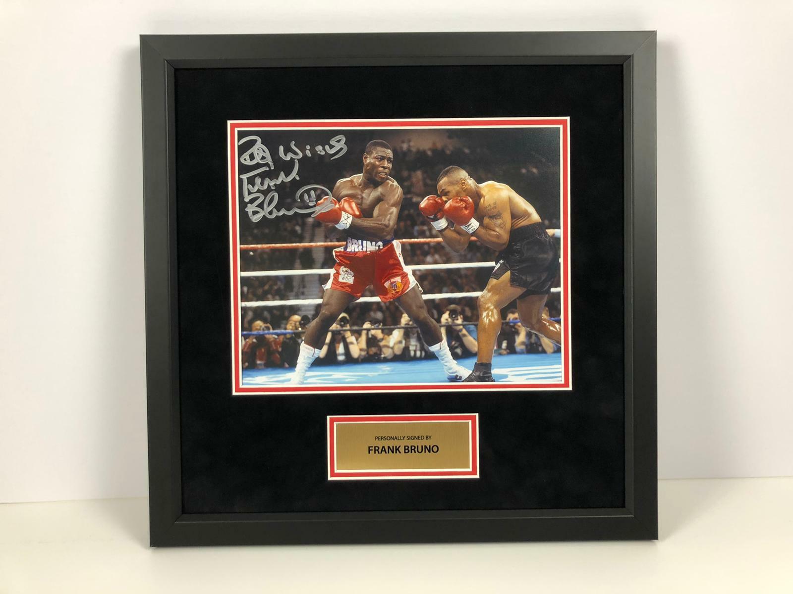 Frank Bruno SIGNED & FRAMED 10X8 Photo Poster painting Mike Tyson Genuine Signature AFTAL COA