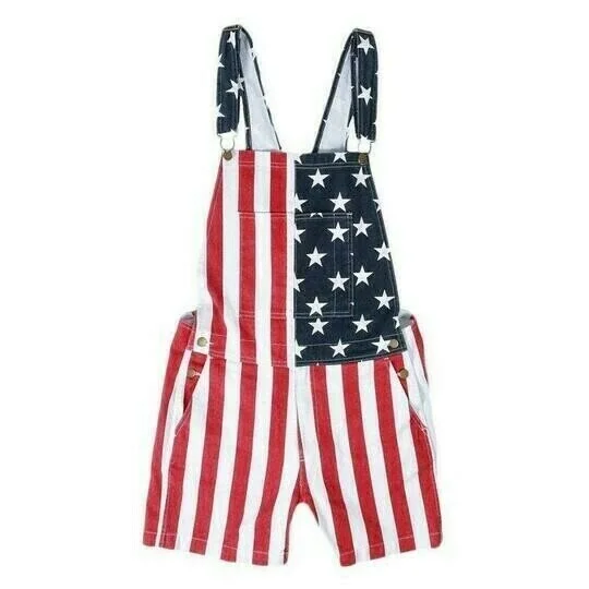 🔥Buy 2 Free Shipping🔥American Flag Unisex Overalls Shorts
