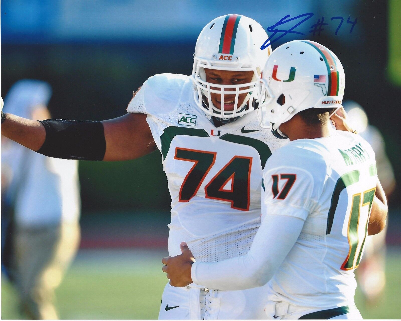 MIAMI HURRICANES ERICK FLOWERS HAND SIGNED 8X10 Photo Poster painting A W/COA 2015 NFL DRAFT